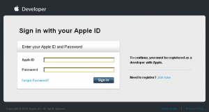 Apple IDとパスワードを入力して「Sign in」をクリック。